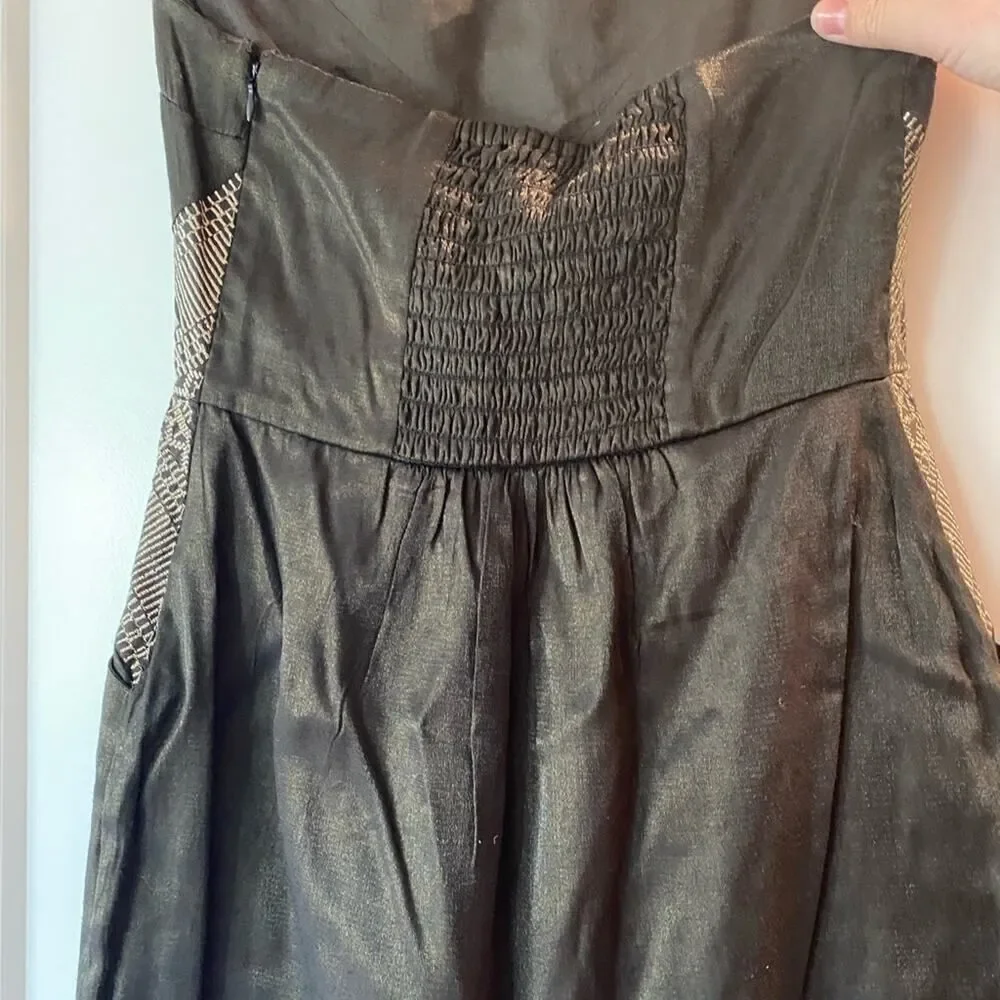 Urban Outfitters | Ecote Metallic Black Strapless Dress | NWT | Size Medium - Picture 9 of 10